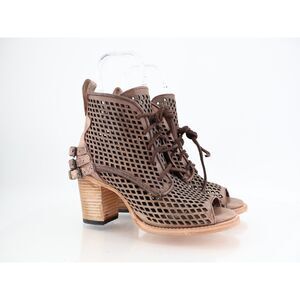 Freebird by Steven Benni Sandal Bootie Size 9 Brown Multi Lace Up Block Heel NEW